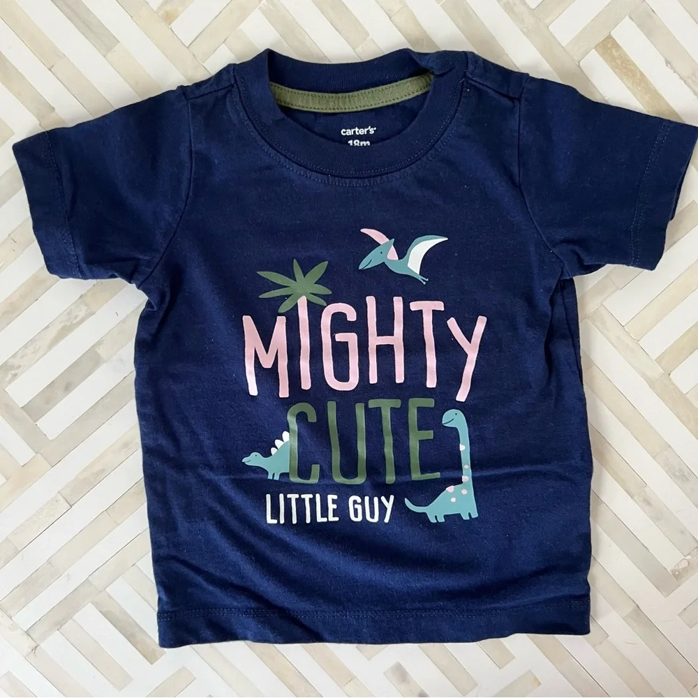 CARTERS Mighty Cute Dino Navy Cotton Tee, 18mo